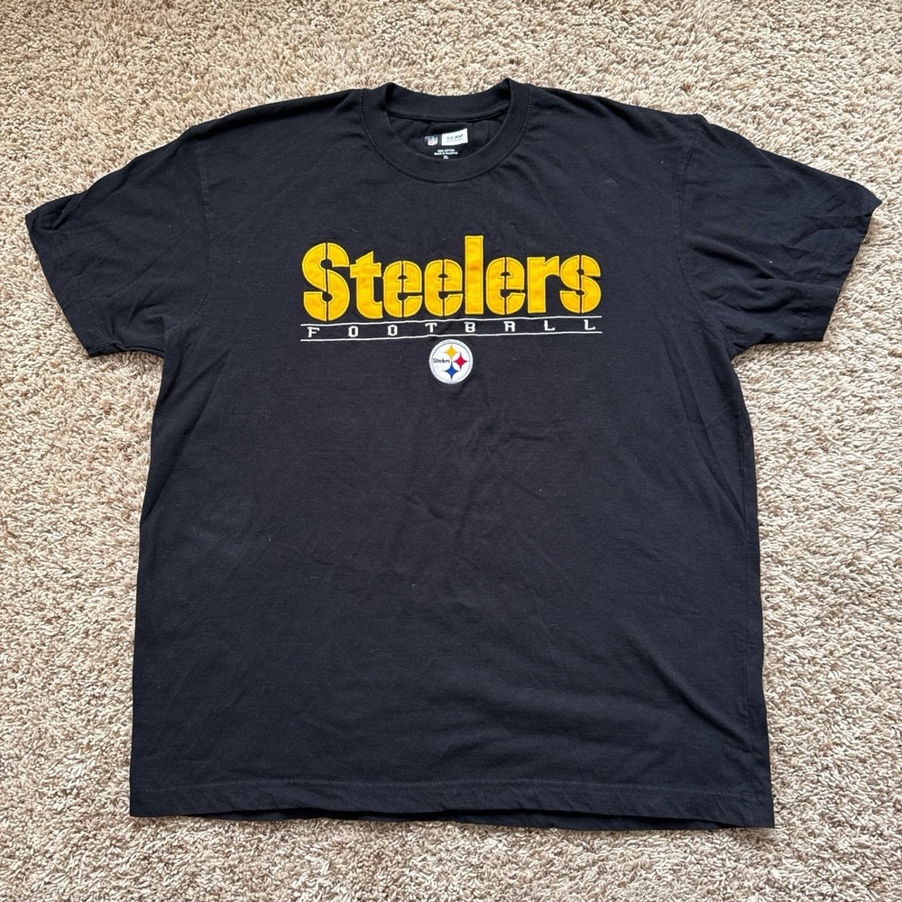 Y2K NFL Pittsburgh Steelers Team Apparel Vintage Logo Tshirt Men's XL